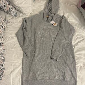 Michael Kors Light Gray Logo Sweatshirt Dress Size Small NWT